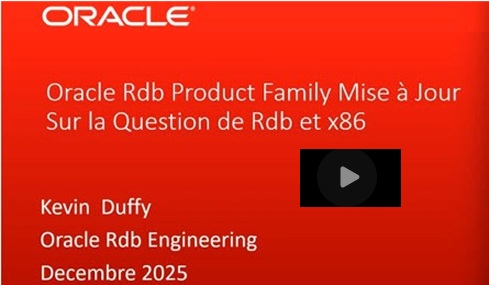 Flash Info Oracle Rdb sur x86-64 pour VMS !